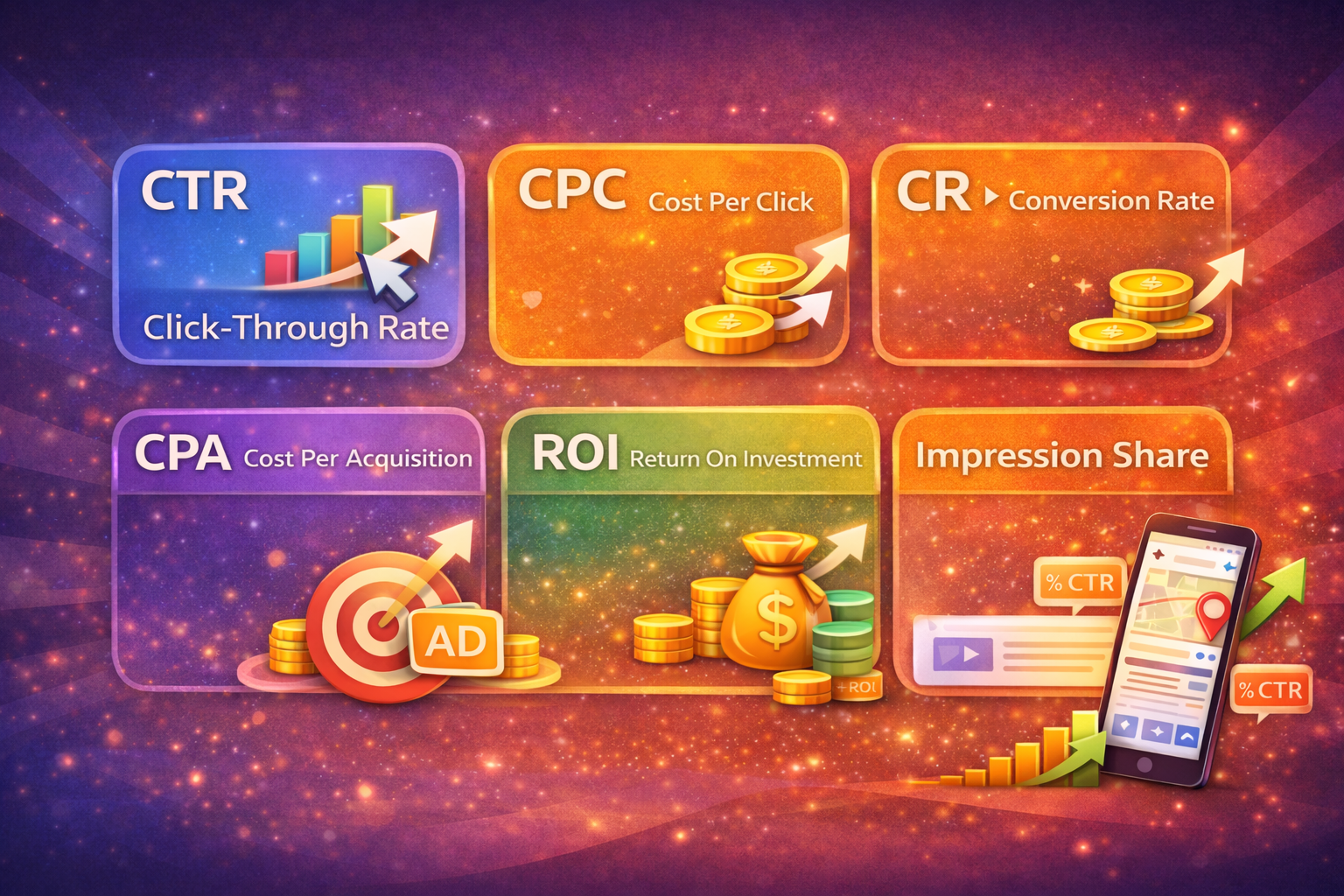 How to measure advertising effectiveness in Google Ads: CTR, CPC, CPA, ROAS, and conversions